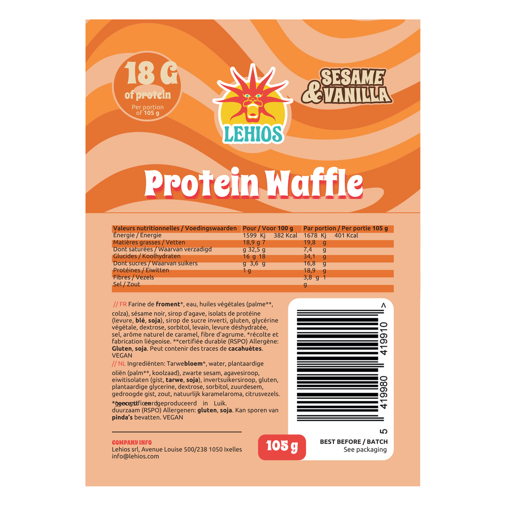 Protein Waffles (8 pieces): Sesame &amp; Vanilla